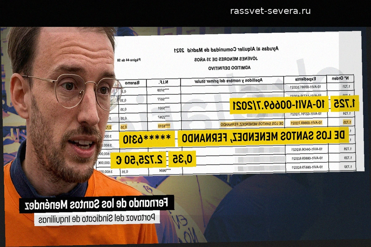Представитель мадридского Профсоюза арендаторов получил 2725 евро помощи на жилье от правительства Аюсо
